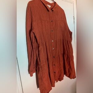 Umgee 2x Rust Orange Button-Up Tunic